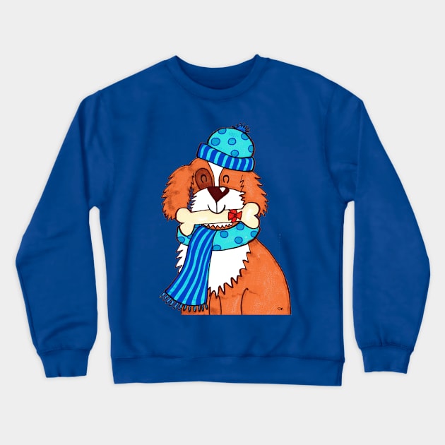 Winter Christmas Dog Crewneck Sweatshirt by RuthMCreative